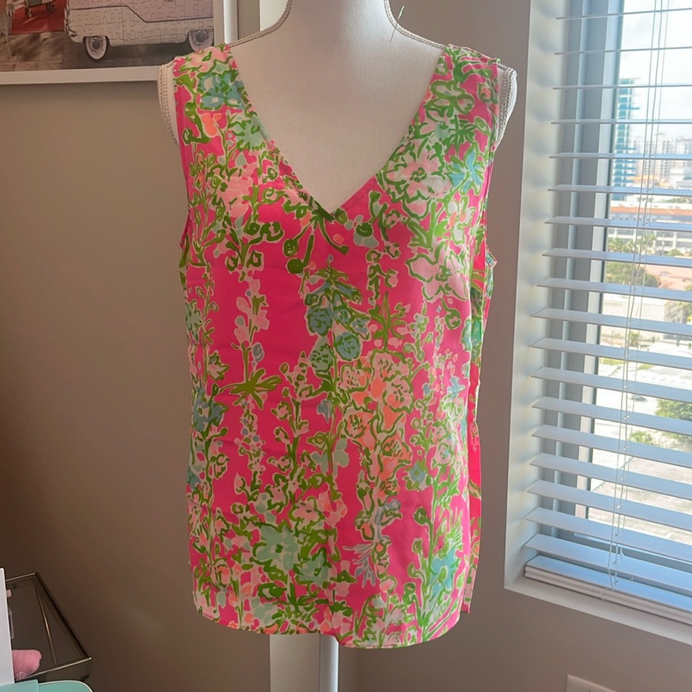 Lilly Pulitzer Silk Cipriani Tank Top Size Large